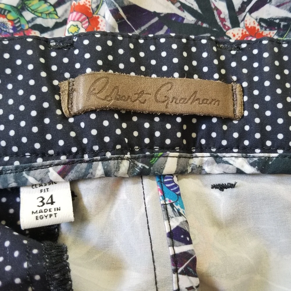 ROBERT GRAHAM Hybrid Shorts Size 34 Classic Fit Floral Casual Boardshorts